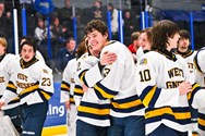 West Genesee boys hockey shuts out Ithaca, 7-0, in state regionals